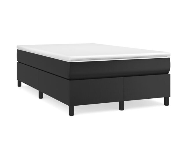 Estructura de cama box spring cuero sintético negro 120x200 cm