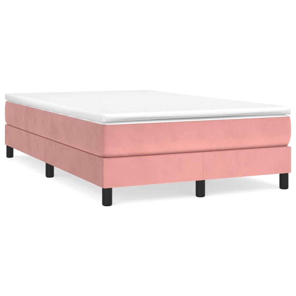 estructura de cama box spring terciopelo rosa 120x200 cm