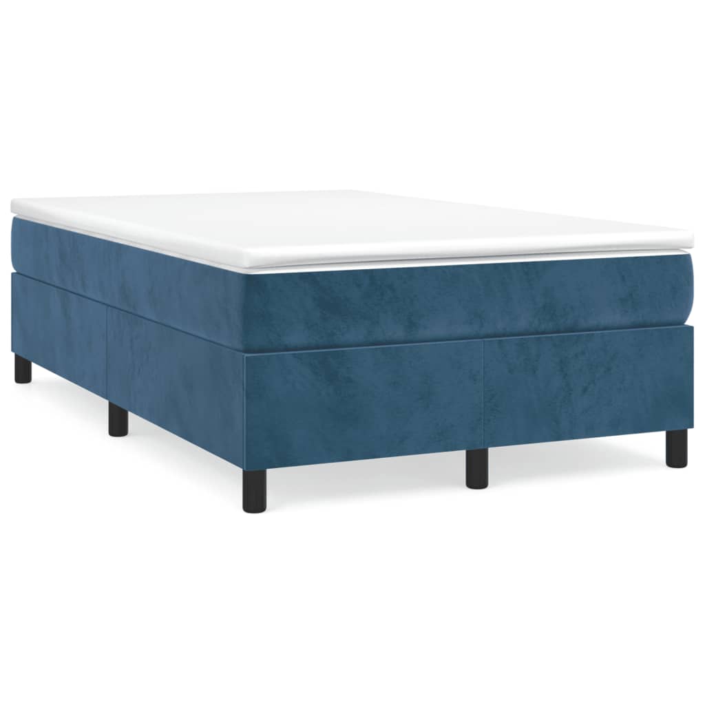 estructura de cama box spring terciopelo azul oscuro 120x200 cm