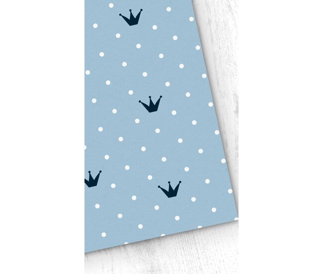 Papel pintado infantil coronas coronas - azul - 1 rollo 55 x 300 cm