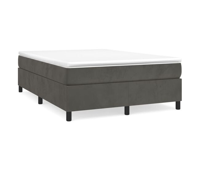 Estructura de cama box spring terciopelo gris oscuro 140x200 cm