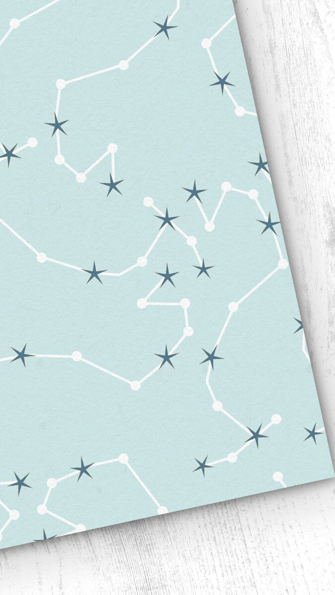 Papel pintado infantil constelaciones  constelaciones - azul - 1 rollo 55 x 300 cm