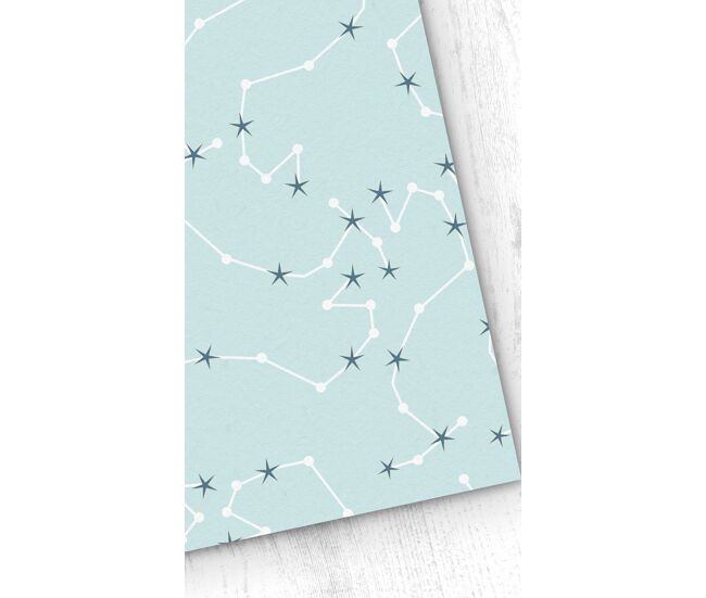Papel pintado infantil constelaciones constelaciones - azul - 1 rollo 55 x 300 cm