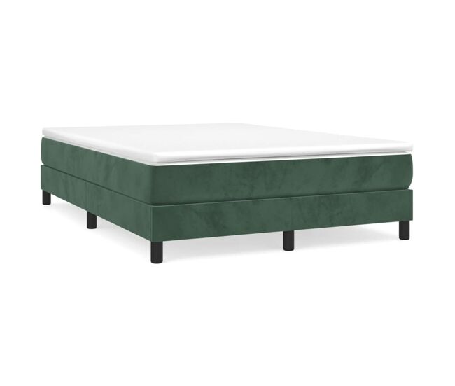Estructura de cama box spring terciopelo verde oscuro 140x200cm