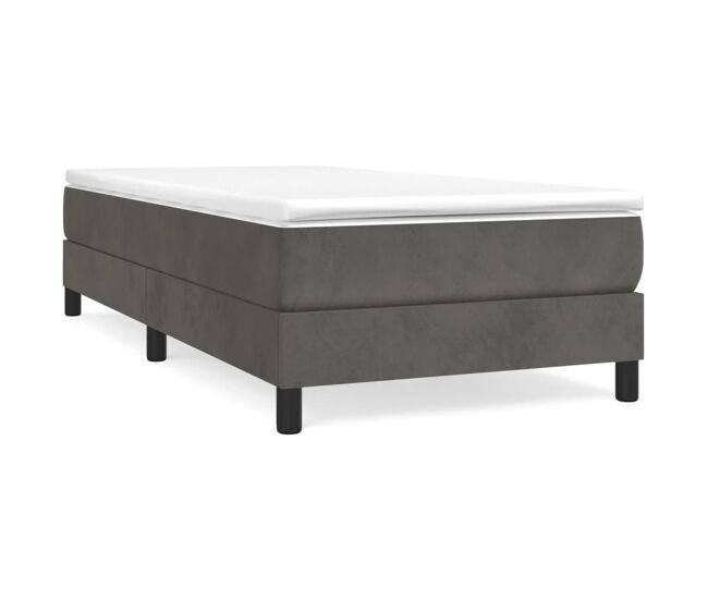Estructura de cama box spring terciopelo gris oscuro 90x190 cm