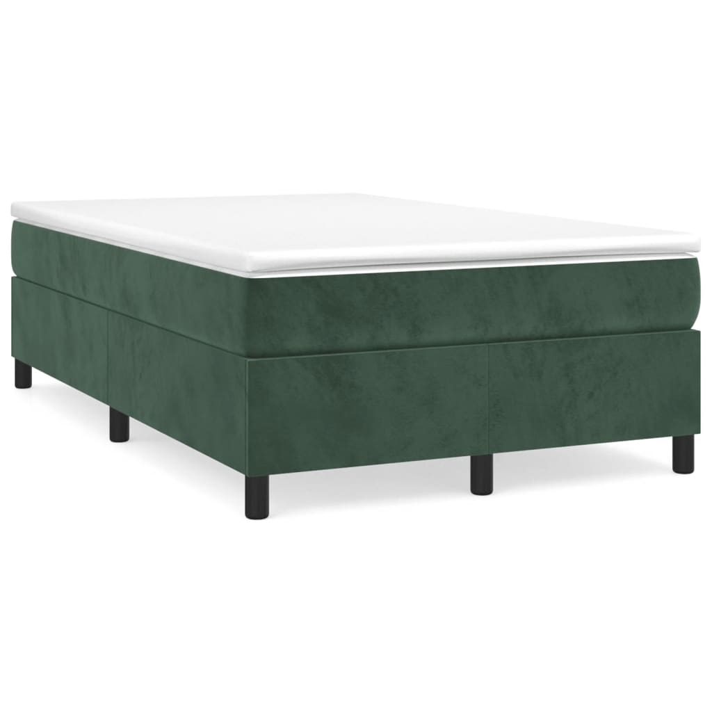 Estructura de cama box spring terciopelo verde oscuro 120x200cm
