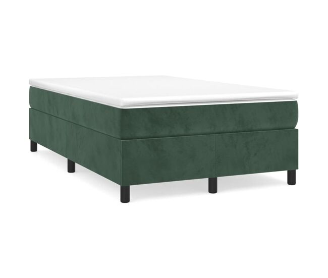 Estructura de cama box spring terciopelo verde oscuro 120x200cm