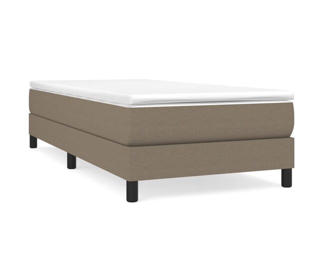 Estructura de cama box spring tela gris taupe 100x200 cm
