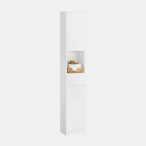 SoBuy BZR109-W Armário de casa de banho alto com 1 cesto e 1 gaveta