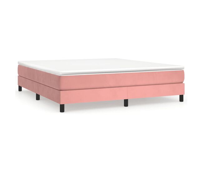 Estructura de cama box spring terciopelo rosa 160x200 cm