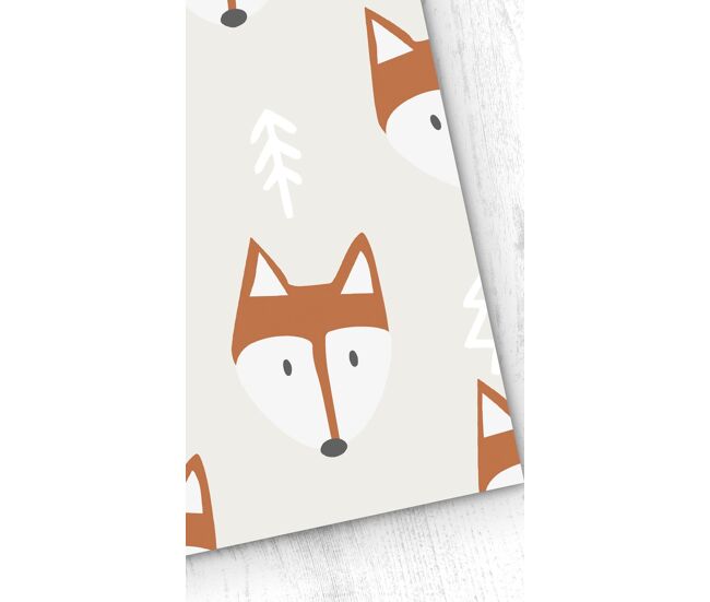 Papel pintado infantil fox fox - beige - 1 rollo 55 x 300 cm