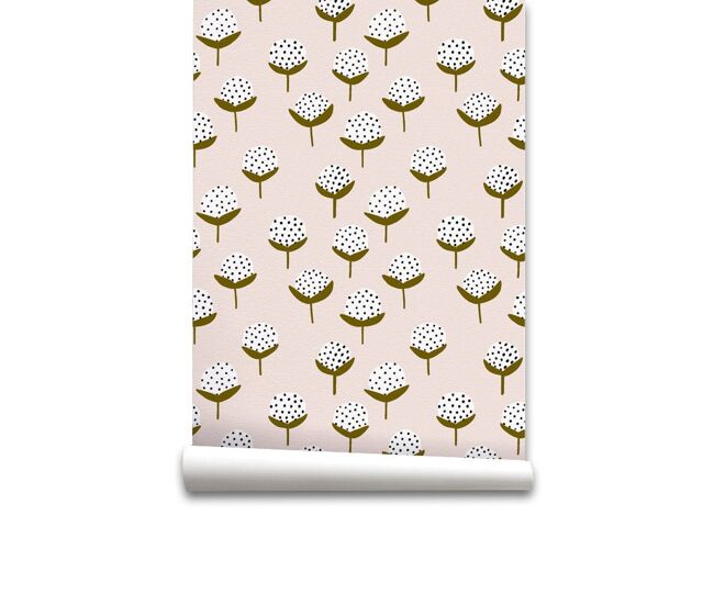Papel pintado flor de algodón flordealgodón - multicolor - 1 rollo 55 x 300 cm