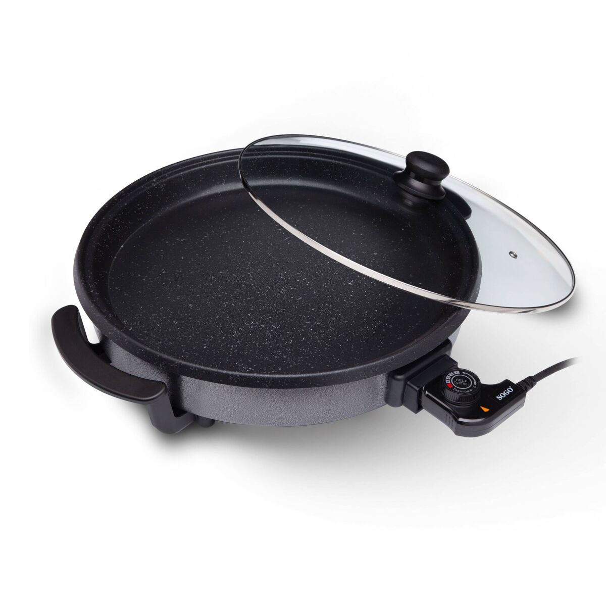 MULTIPURPOSE PAN, SKILLET, DETACHABLE, ROUND, GLASS LID, 1500W