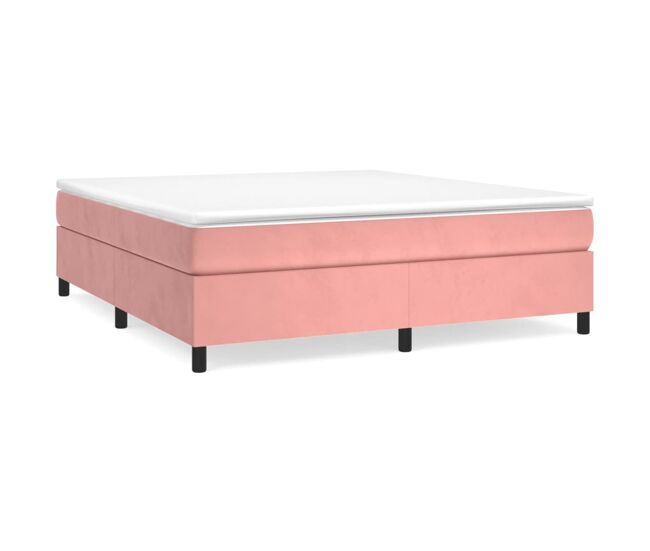 Estructura de cama box spring terciopelo rosa 160x200 cm