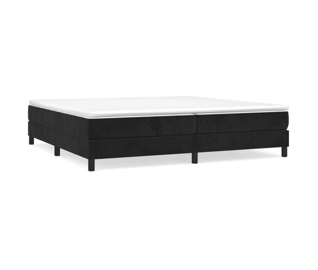Estructura de cama box spring terciopelo negro 200x200 cm