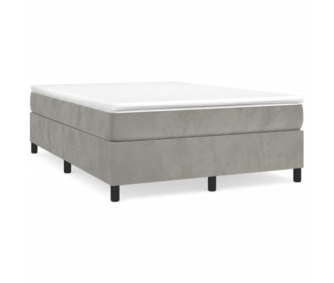 Estructura de cama box spring terciopelo gris claro 140x190 cm