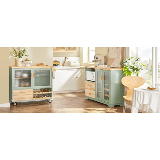 Aparador de cozinha para micro-ondas Verde SoBuy FSB81-GR