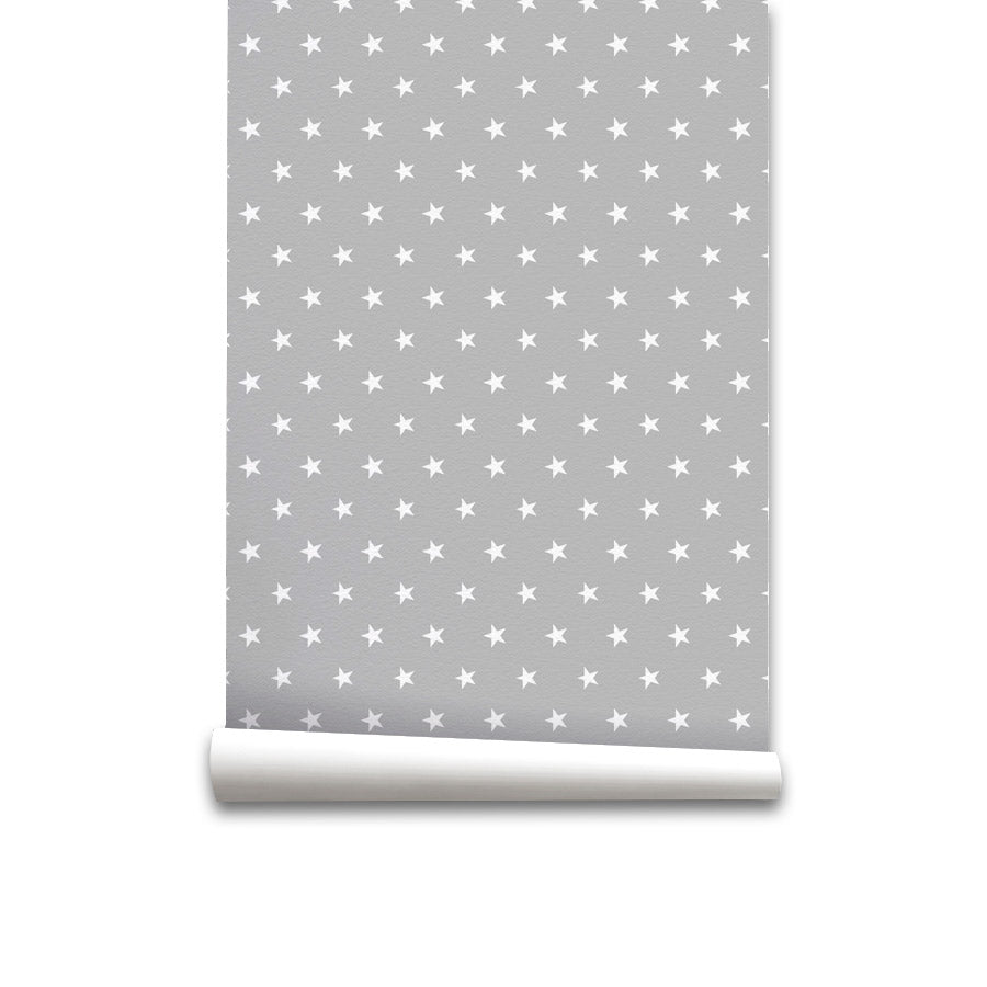 Papel pintado infantil estrellitas  estrellitas - gris - 1 rollo 55 x 300 cm