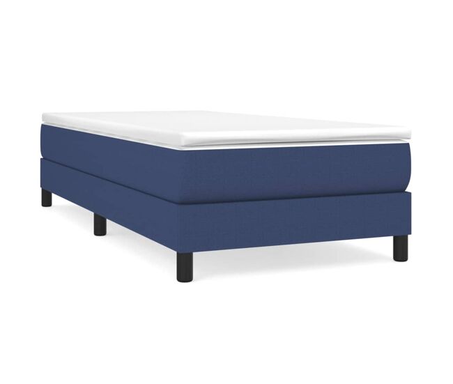 Estructura de cama box spring tela azul 90x200 cm