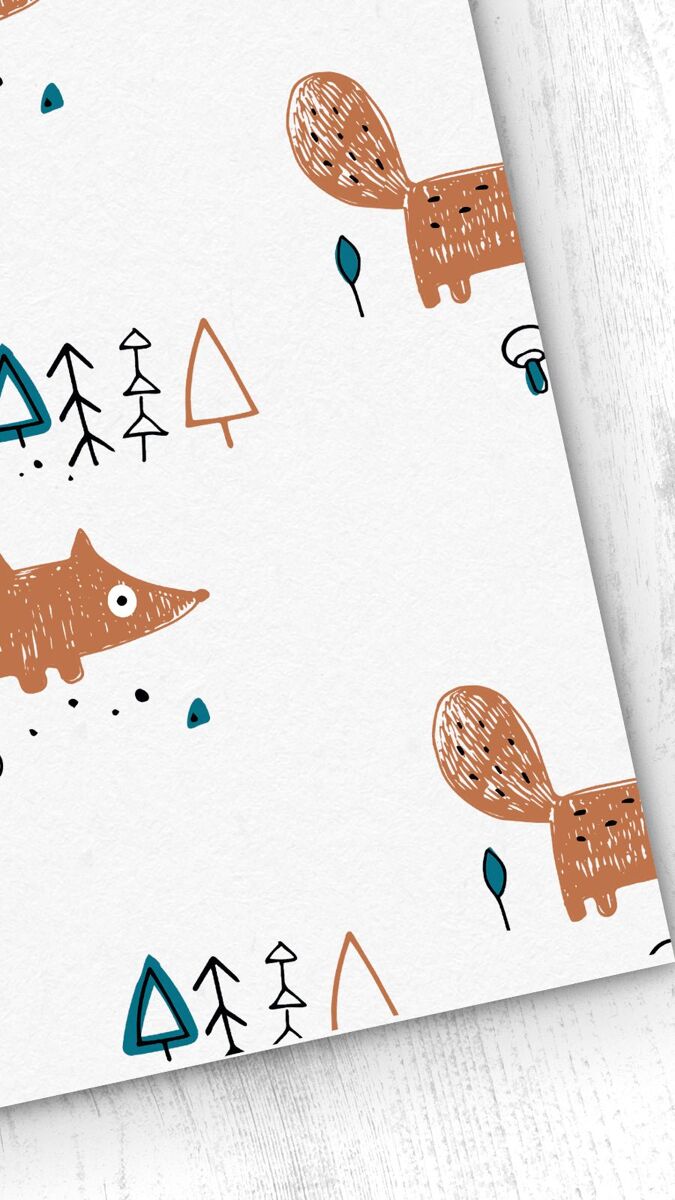 Papel pintado infantil fox bosque foxbosque - multicolor - 1 rollo 55 x 300 cm