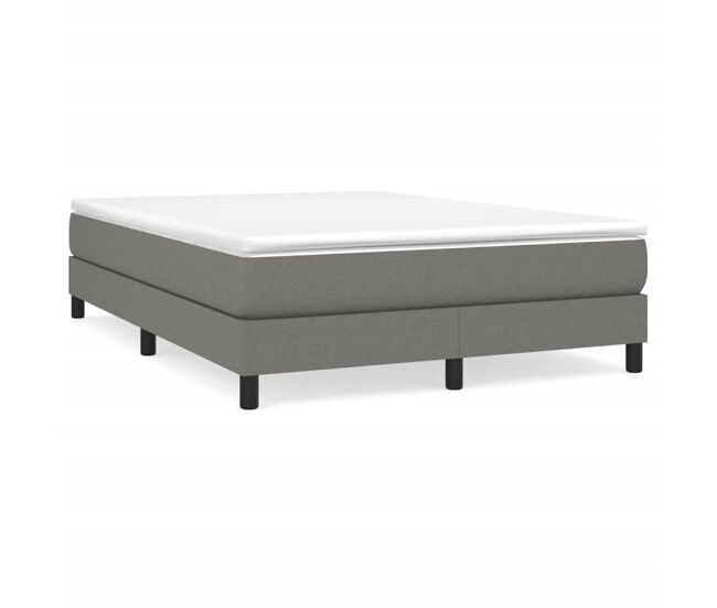 Estructura de cama box spring tela gris oscuro 140x190 cm