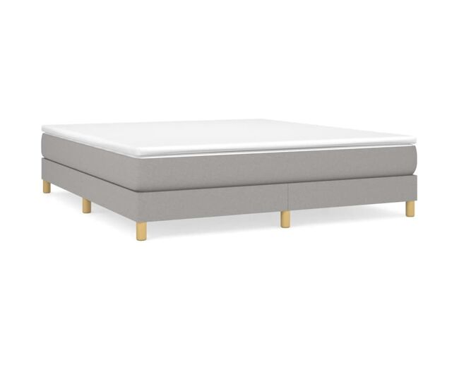 Estructura de cama box spring tela gris claro 180x200 cm