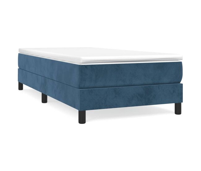 Estructura de cama box spring terciopelo azul oscuro 90x200 cm