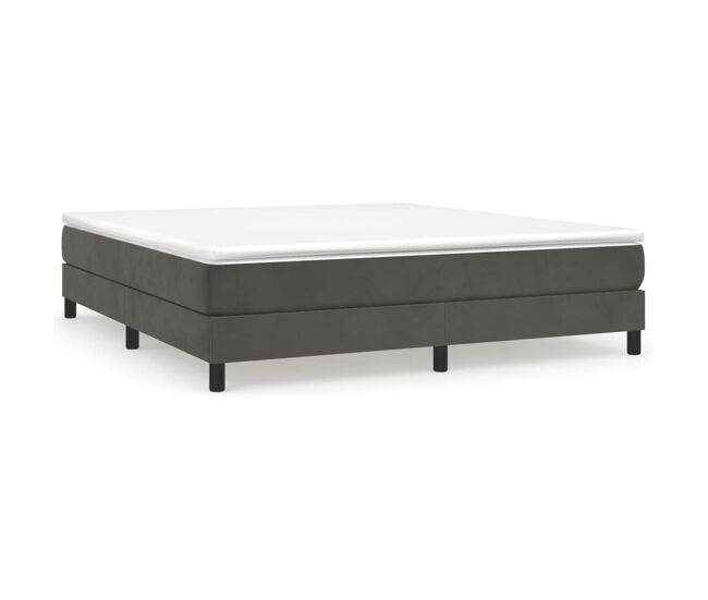 Estructura de cama box spring terciopelo gris oscuro 180x200 cm