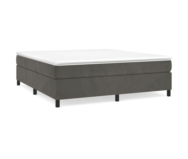 Estructura de cama box spring terciopelo gris oscuro 180x200 cm