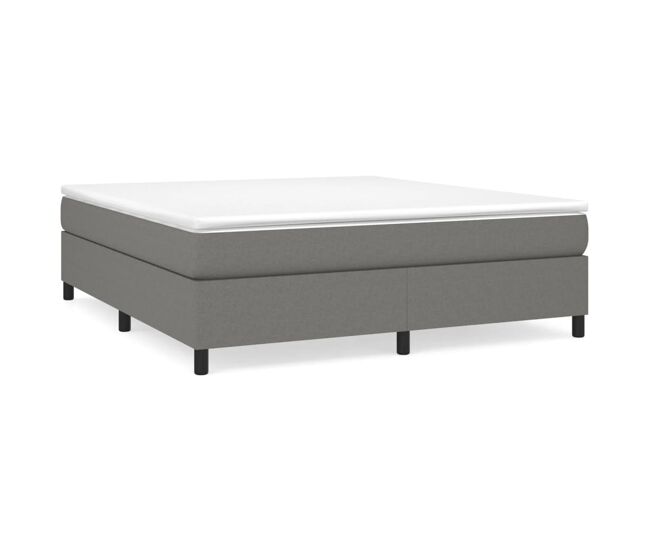 Estructura de cama box spring tela gris oscuro 160x200 cm