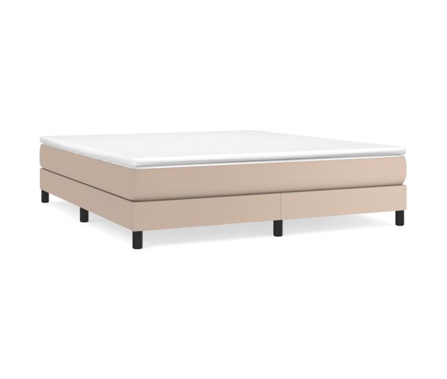 Estructura de cama box spring cuero sintético negro 180x200 cm