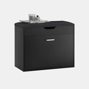 Banco de sapatos com 1 aba preta SoBuy FSR95-SCH