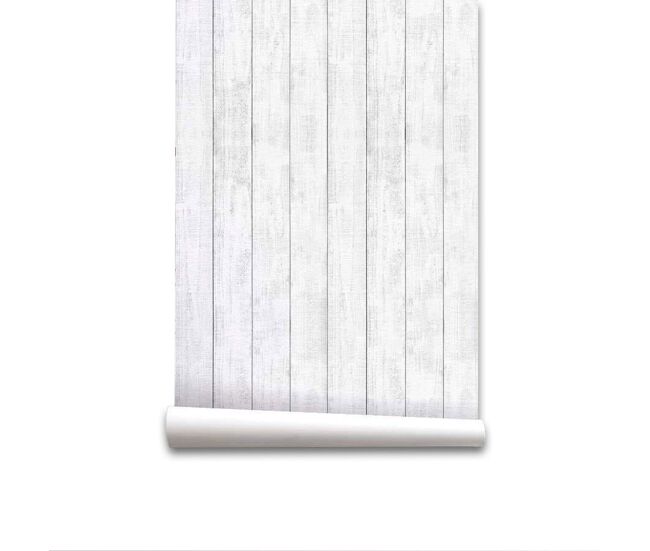 Papel pintado madera madera - blanco - 1 rollo 55 x 300 cm