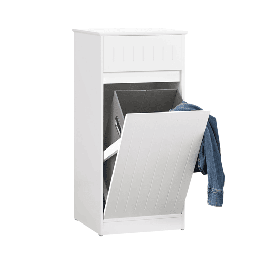 SoBuy Cesto para roupa suja com 1 cesto e 1 gaveta BZR110-W