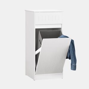 SoBuy Cesto para roupa suja com 1 cesto e 1 gaveta BZR110-W