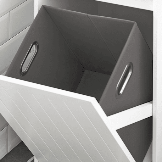 SoBuy Cesto para roupa suja com 1 cesto e 1 gaveta BZR110-W
