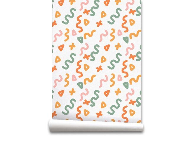 Papel pintado infantil fiesta fiesta - multicolor - 1 rollo 55 x 300 cm