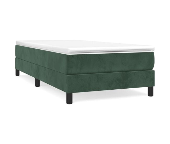 Estructura de cama box spring terciopelo verde oscuro 80x200 cm