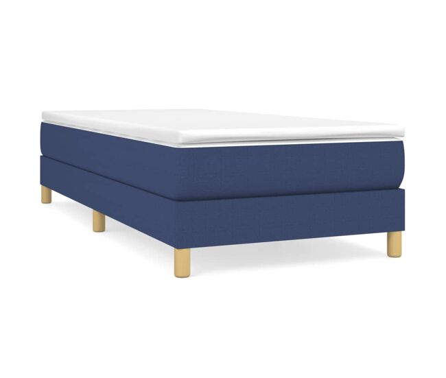 Estructura de cama box spring tela azul 80x200 cm