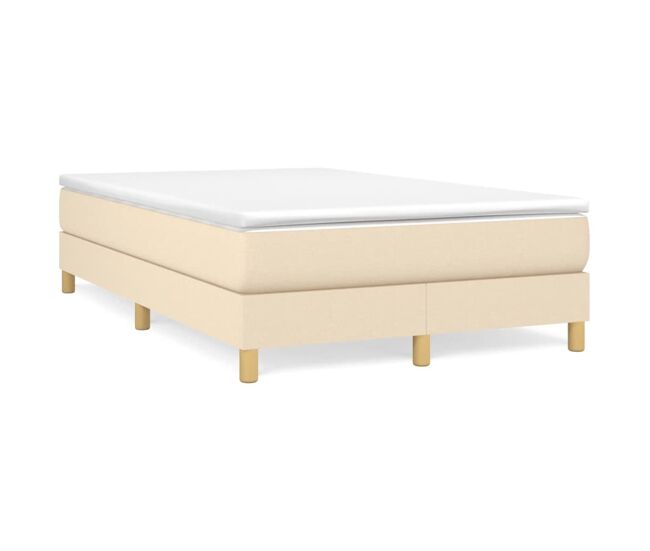 Estructura de cama box spring tela color crema 120x200 cm
