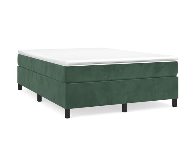 Estructura de cama box spring terciopelo verde oscuro 140x200cm