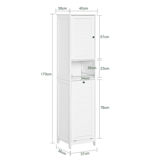 SoBuy BZR124-W Móvel de casa de banho com 1 cesto para roupa suja