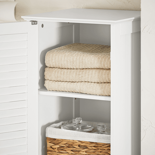 SoBuy BZR124-W Móvel de casa de banho com 1 cesto para roupa suja