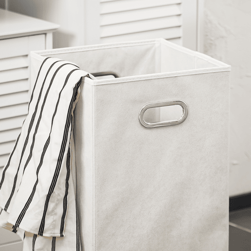 SoBuy BZR124-W Móvel de casa de banho com 1 cesto para roupa suja
