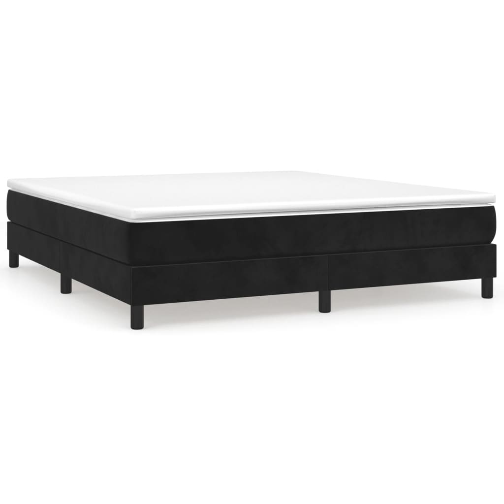 Estructura de cama box spring terciopelo negro 180x200 cm