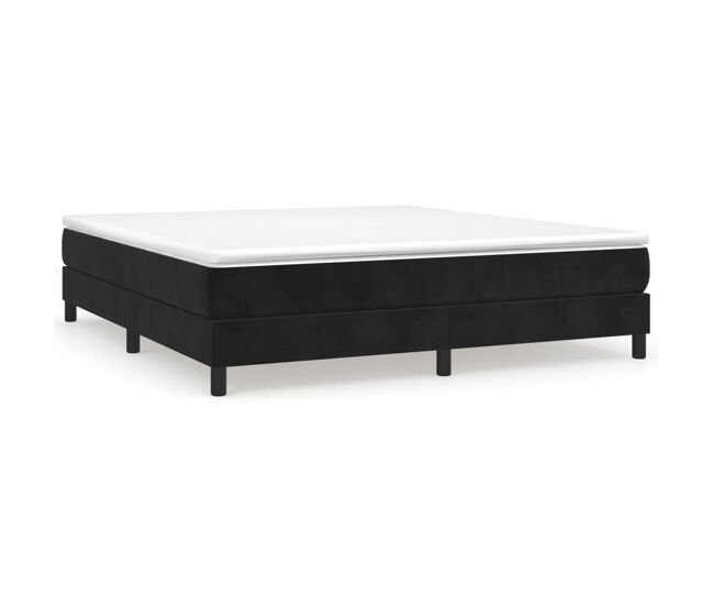 Estructura de cama box spring terciopelo negro 180x200 cm