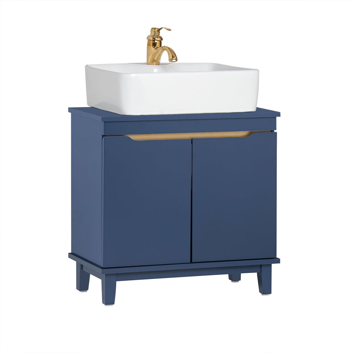 Sobuy bzr113-b armario para debajo del lavabo 2 puertas azul