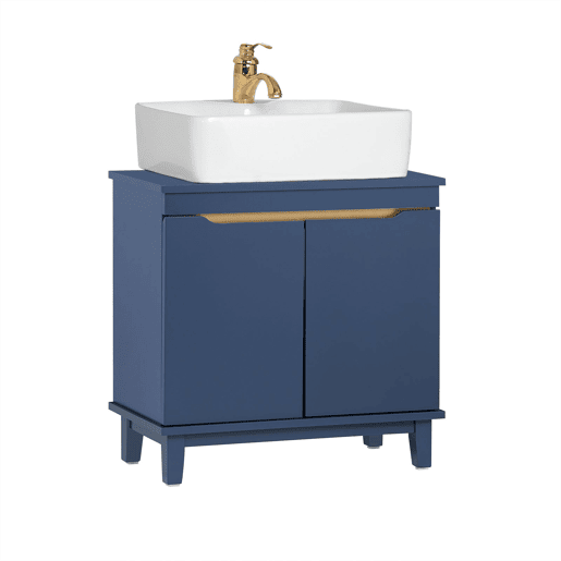 SoBuy BZR113-B Armário sob o lavatório 2 portas azul