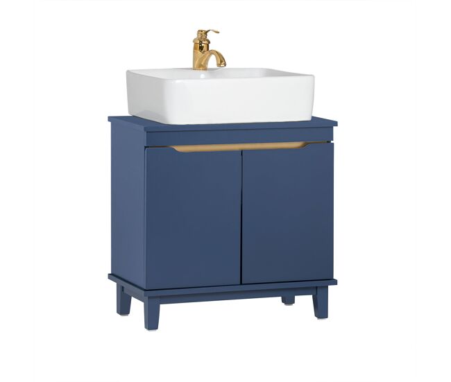 Sobuy bzr113-b armario para debajo del lavabo 2 puertas azul