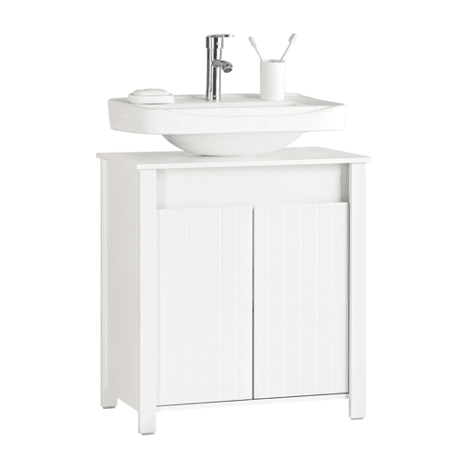 SoBuy BZR101-W Móvel de casa de banho com lavatório e 2 portas 60 x 34 x 65,5 cm